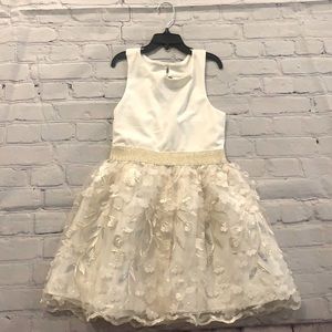 Nordstrom dress size 8 white and gold. flower girl, party,